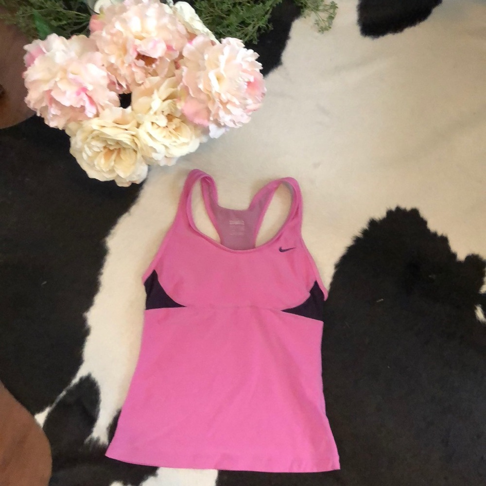Nike workout top with built in bra size S